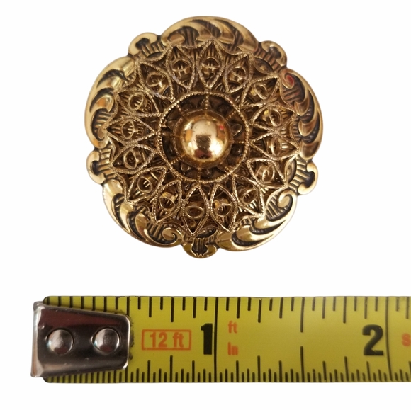 Vintage Mid Century West Germany Gold Tone Scarf Clip - Picture 11 of 12